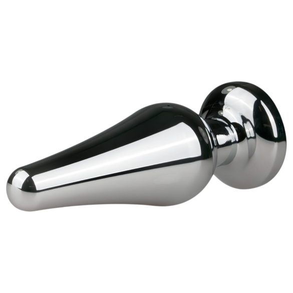 Easytoys - plug anal de metal con gema rosa - plateado 3,5 cm