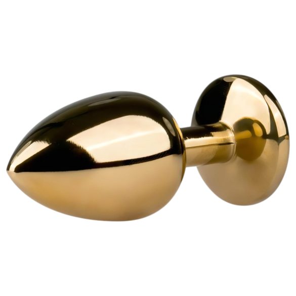 Easytoys Metal No.1 - plug anal con joya lila - metal dorado 2,5cm