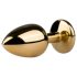Easytoys Metal No.1 - plug anal con joya lila - metal dorado 2,5cm