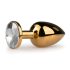 Easytoys Metal No.1 - Plug anal de oro con piedra blanca (2,5 cm)