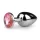 Easytoys Metal No.1 - plug anal cónico con joya rosa - metal plateado 2,7 cm