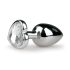 Plug Anal de Metal EasyToys No.2 con Piedra en Forma de Corazón (Plata-Blanco)