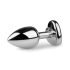 Plug Anal de Metal EasyToys No.2 con Piedra en Forma de Corazón (Plata-Blanco)