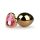 Easytoys Metal No.7 - plug anal cónico dorado con piedra rosa (3 cm)