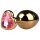 Easytoys Metal No.7 - plug anal cónico con piedra rosa - metal dorado 3 cm