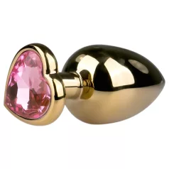   Easytoys Metal No.8 - plug anal con base corazón - metal oro rosa 3,5 cm