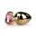 Easytoys Metal No.8 - plug anal con base corazón - oro-rosa (3,5 cm)