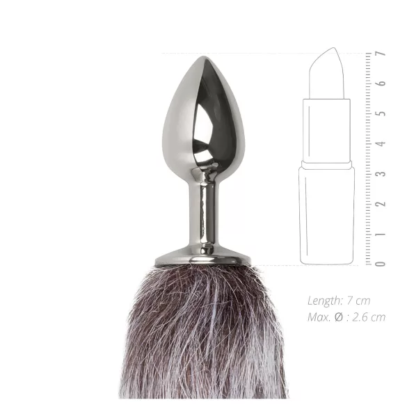 Easytoys Fox NO5 - plug anal de metal con cola de zorro - plateado