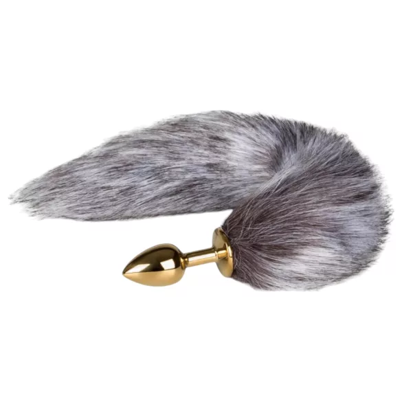 Easytoys Fox NO5 - plug anal metálico con cola de zorro - dorado plateado