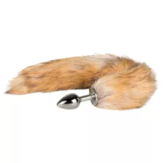   Easytoys Fox NO1 - plug anal metálico con cola de zorro - plateado/rojo