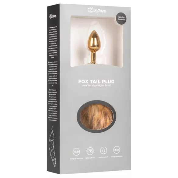 Easytoys Fox NO1 - plug anal metálico con cola de zorro - dorado rojo