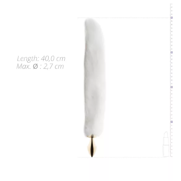Easytoys Fox NO13 - plug anal metálico con cola de zorro - dorado/blanco