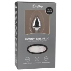   Easytoys Bunny NO1 - plug anal metálico con cola de conejo - plateado/blanco