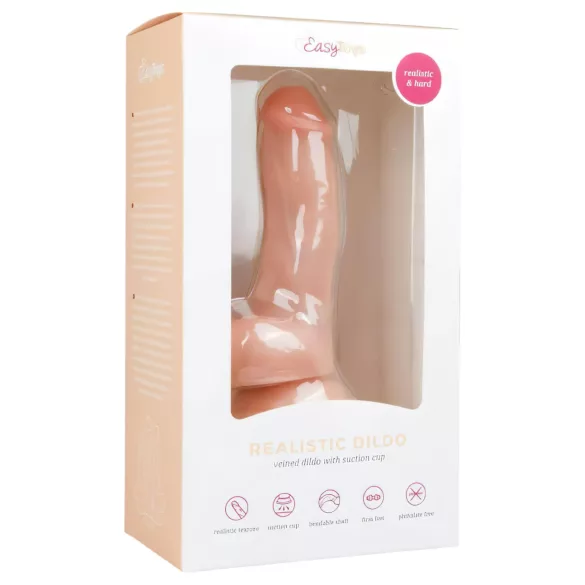 Easytoys - consolador realista con testículos y ventosa 15cm - color natural