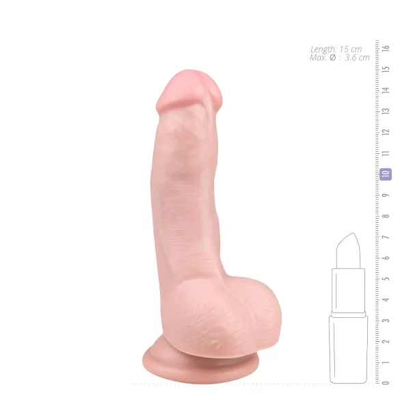 Easytoys - consolador realista con testículos y ventosa 15cm - color natural