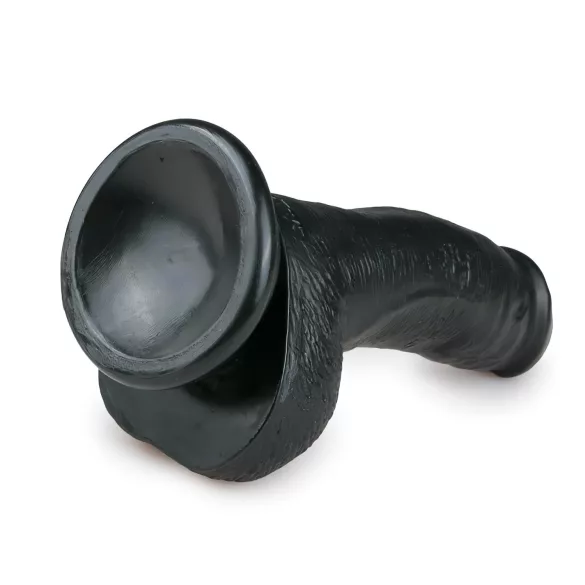 Easytoys - consolador con ventosa y testículos - silicona negra 15 cm