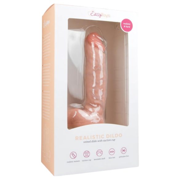 Easytoys - Dildo con ventosa y testículos (22,5 cm) - color natural