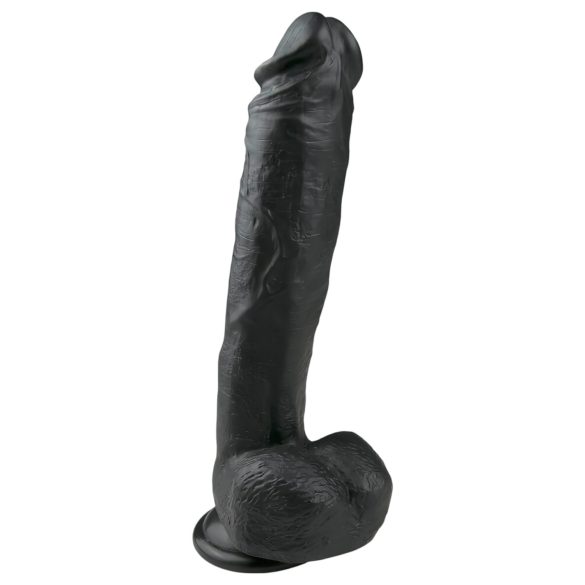 Easytoys - Dildo grande negro con ventosa y testículos (26,5 cm)