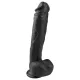 Easytoys - Consolador realista con testículos y ventosa - silicona negra 26,5cm
