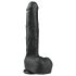 Easytoys - Dildo grande negro con ventosa y testículos (29,5cm)