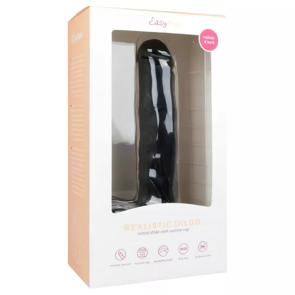 Easytoys - dildo grande con testículos y ventosa - 29,5 cm - negro