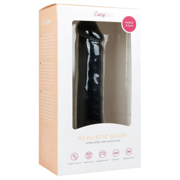Easytoys - consolador realista con ventosa - silicona negro 20,5 cm