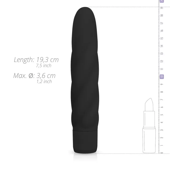 Easytoys Power Vibe - vibrador barra retorcida silicona negra