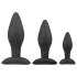 Easytoys Rocket - set de plugs anales - silicona negra - 3 piezas