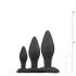Easytoys Rocket - set de plugs anales - silicona negra - 3 piezas