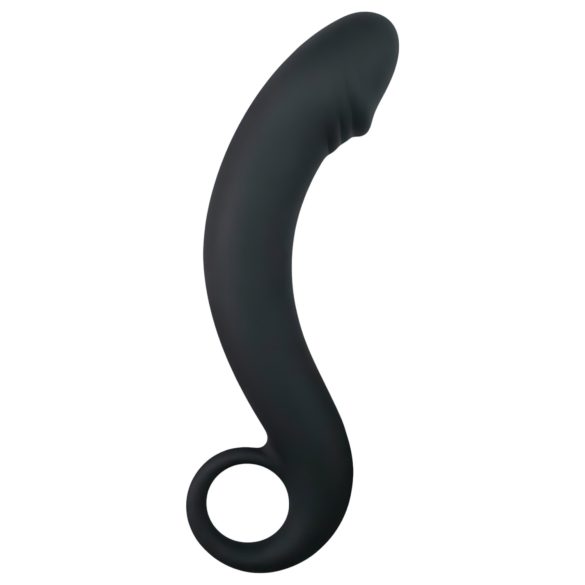 EasyToys Curved Dong - Consolador anal de silicona (negro)