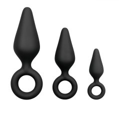 Easytoys - set plug anal con anillo - 3 piezas - negro