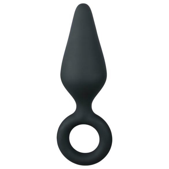 Plug de Punto Easytoys - plug anal con anillo - mediano (negro)