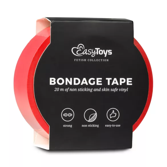 Easytoys - cinta bondage reutilizable - rojo - 20 m