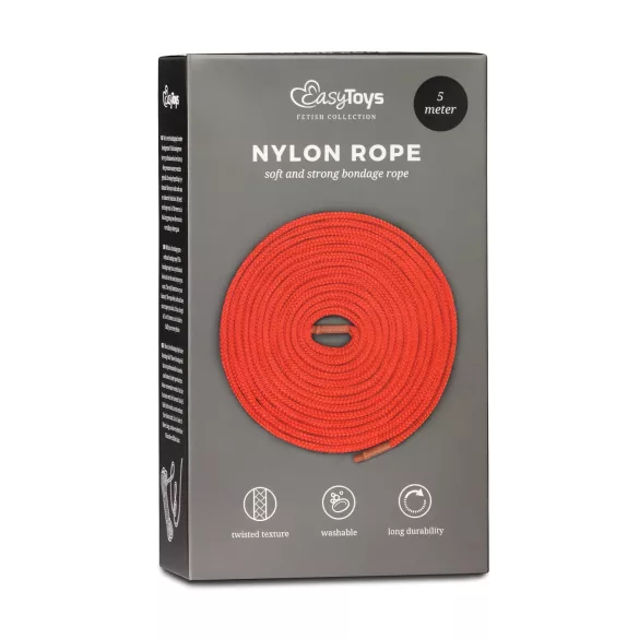 Cuerda de bondage EasyToys (5 m, roja)