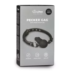 Easytoys - mordaza con consolador interno - silicona negra