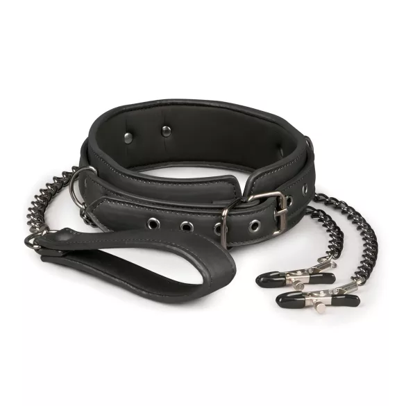 Easytoys - set de pinzas para pezones con collar y correa - 4 piezas