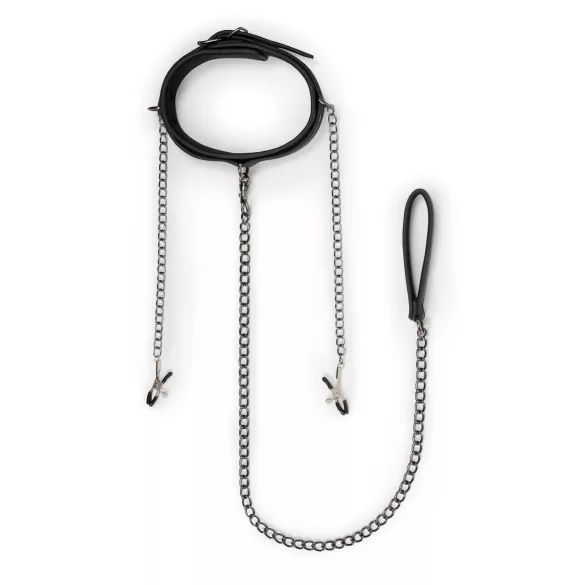 Easytoys - set de pinzas para pezones con collar y correa - 4 piezas