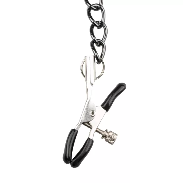 Easytoys - set de pinzas para pezones con collar y correa - 4 piezas