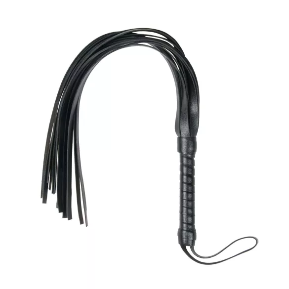 Easytoys - látigo flogger - suave cuero sintético - negro