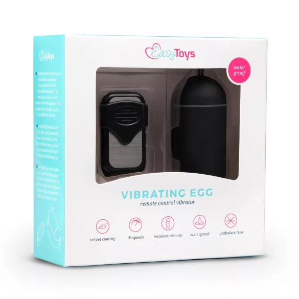 Easytoys - huevo vibrador con control remoto - silicona negra