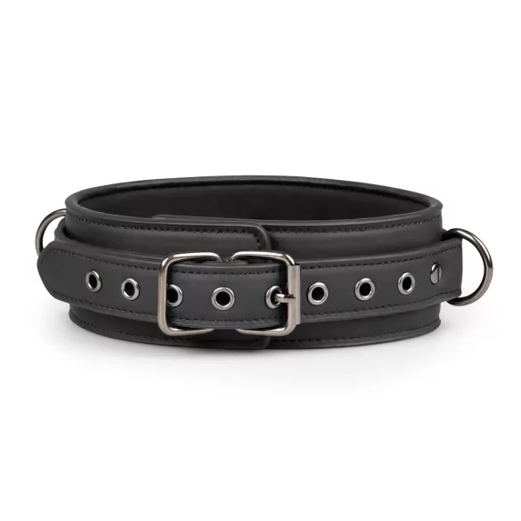 Easytoys - collar fetiche con correa - cuero sintético negro