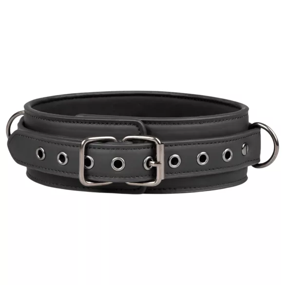 Easytoys - collar fetiche con correa - cuero sintético negro