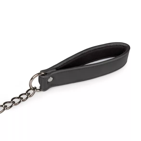 Easytoys - collar fetiche con correa - cuero sintético negro