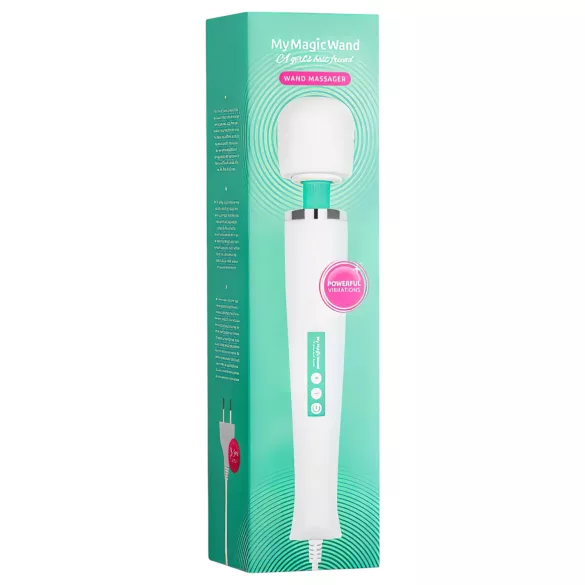 MyMagicWand - masajeador vibrador potente - silicona blanca turquesa