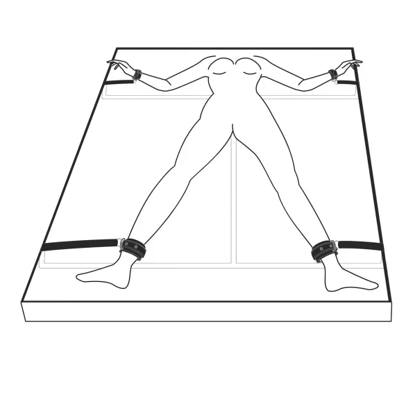 EasyToys - juego de ataduras para la cama (negro)