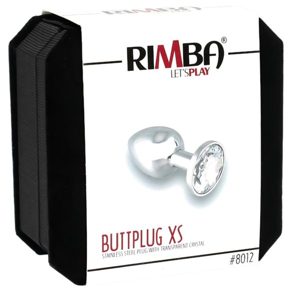 Rimba XS - plug anal metálico con joya transparente - color plateado