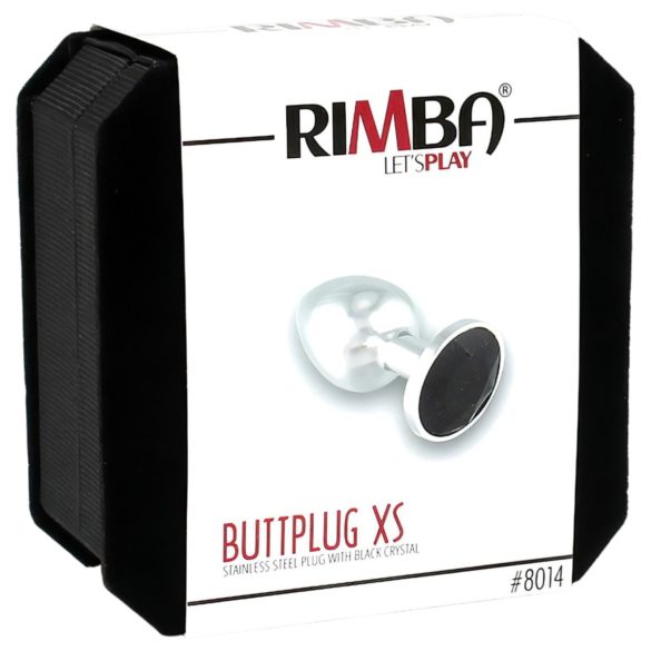 Rimba XS - plug anal metálico con piedra negra - plata