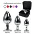 Rimba XS - Plug anal de metal con piedras negras (plateado)