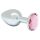 Rimba XS - plug anal metálico con piedra rosa - color plata