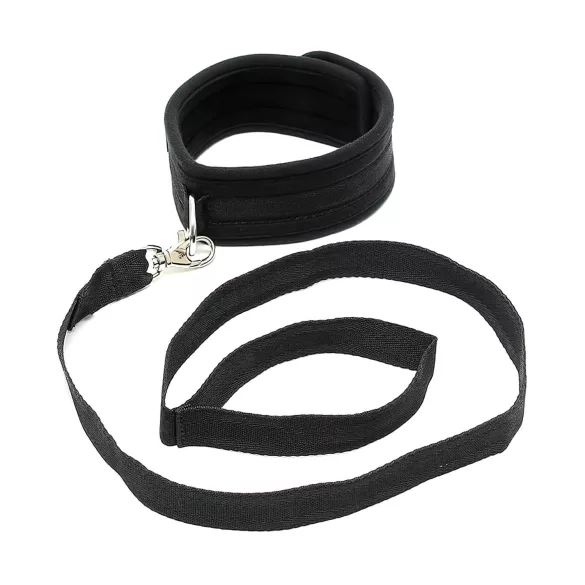 Rimba Soft - collar y correa suaves - cuero negro
